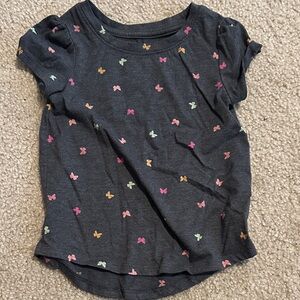 Cat & Jack Multicolor Butterfly Print Tee - Dark Gray